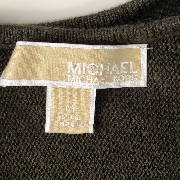 Michael Kors Women’s Knit Sweater Hunter Green Back Zipper Tag Size Medium - Picture 4 of 13